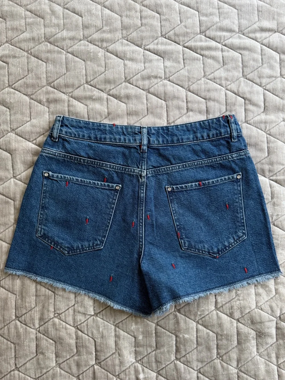 Yargici Dark Blue Embroidered Chili Peppers 🌶️ Denim Shorts 40/M